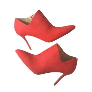 Jessica Simpson Averna Red Suede Ankle Boots Stiletto Heeled Booties size 7.5